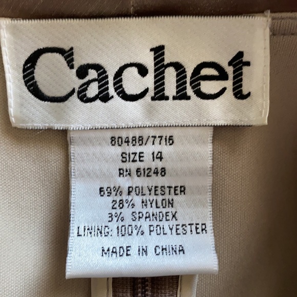 CACHET FAUX WRAP EVENING BLOUSE 14 METALLIC - Picture 2 of 7